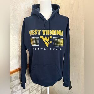 Mens WVU West Virginia Mountaineers blue and yellow hoodie size medium